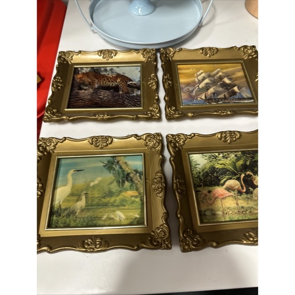 Vintage Pictures Set Of 6‎ Different Animal Scenes - Picture 1 of 8